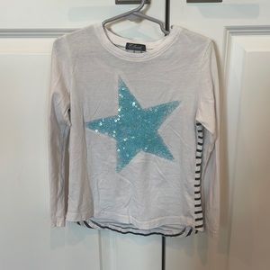E-land Kids glitter star LS shirt size 5